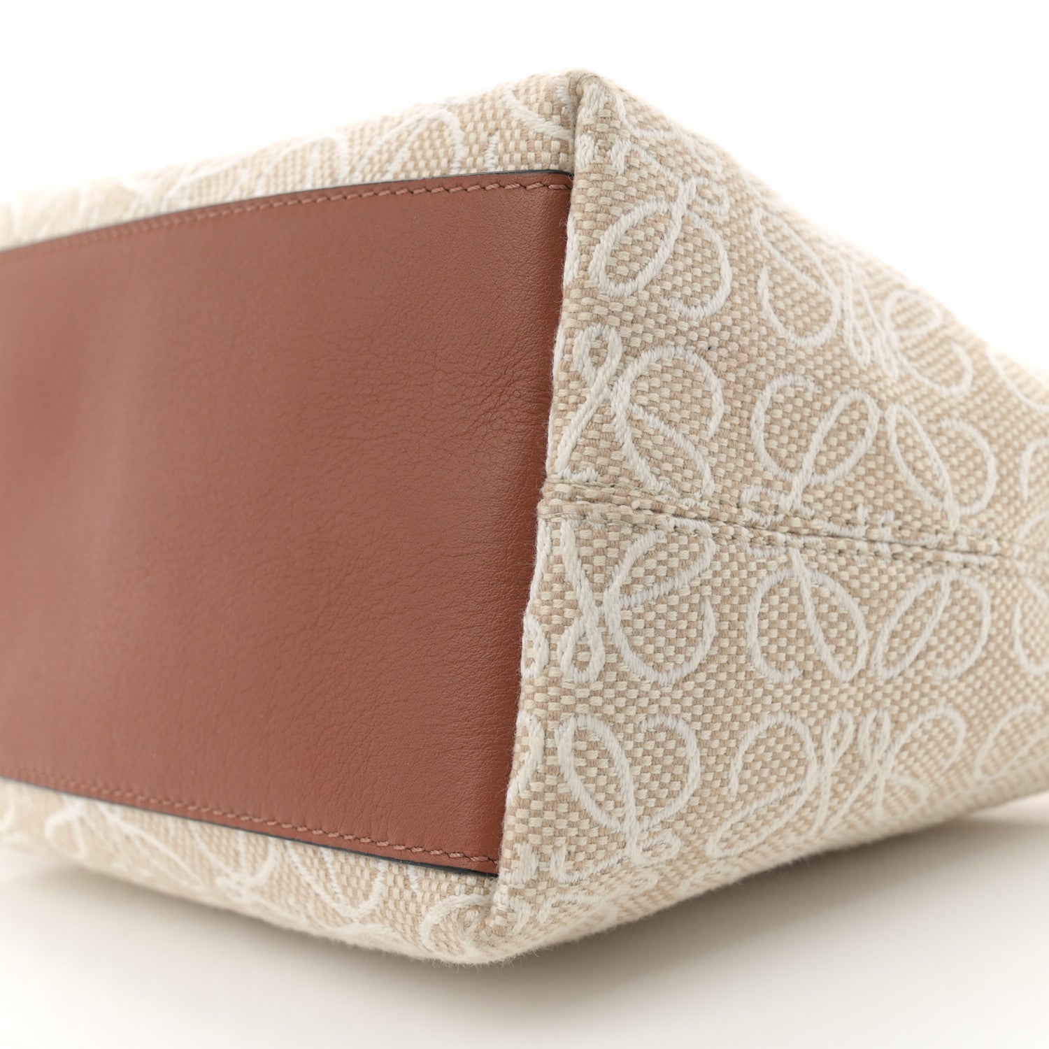 Loewe Jacquard Anagram Calfskin Small Cubi Bag  Ecru Tan 10 of 10