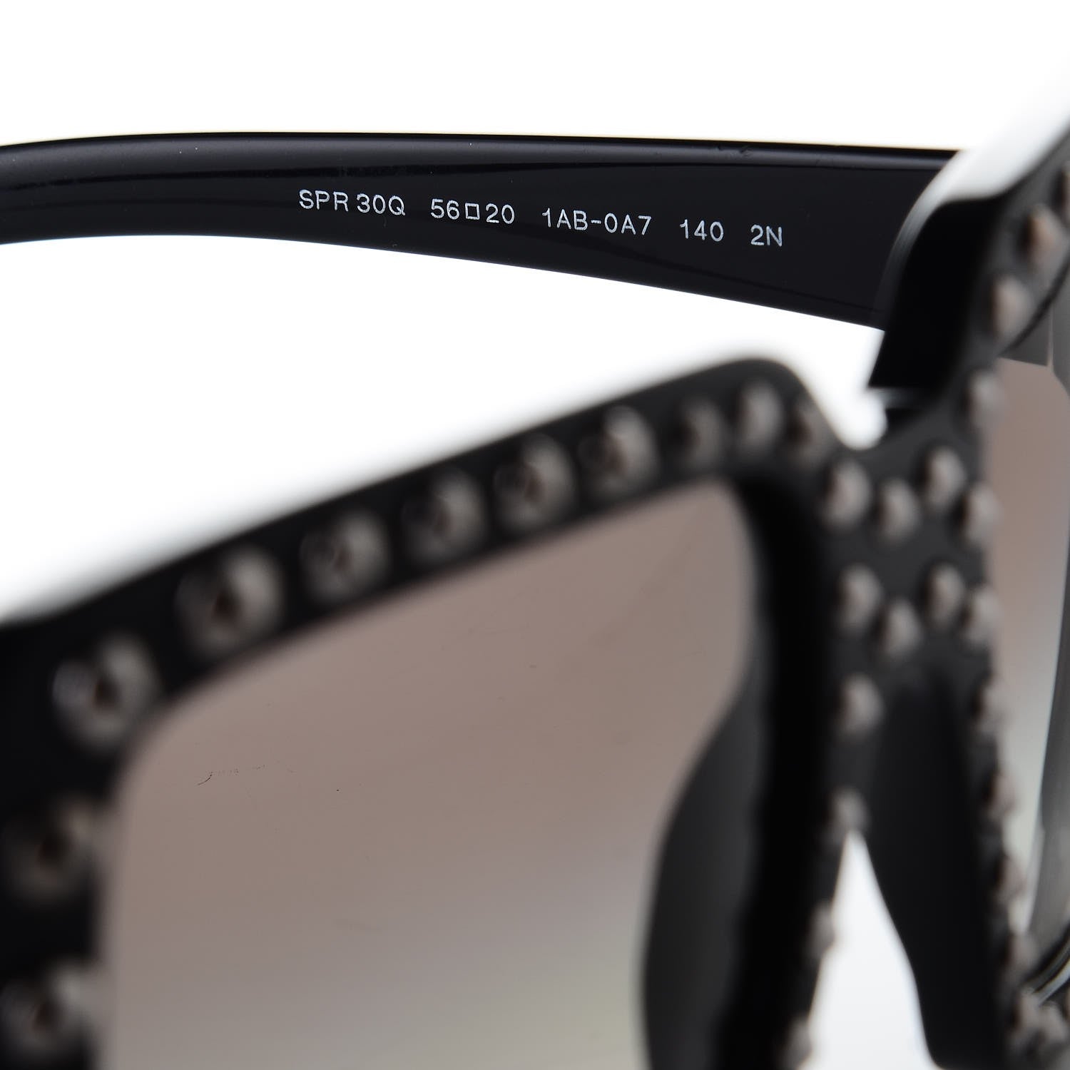Prada Square Studded Ornate Sunglasses SPR 30Q Black 5 of 8