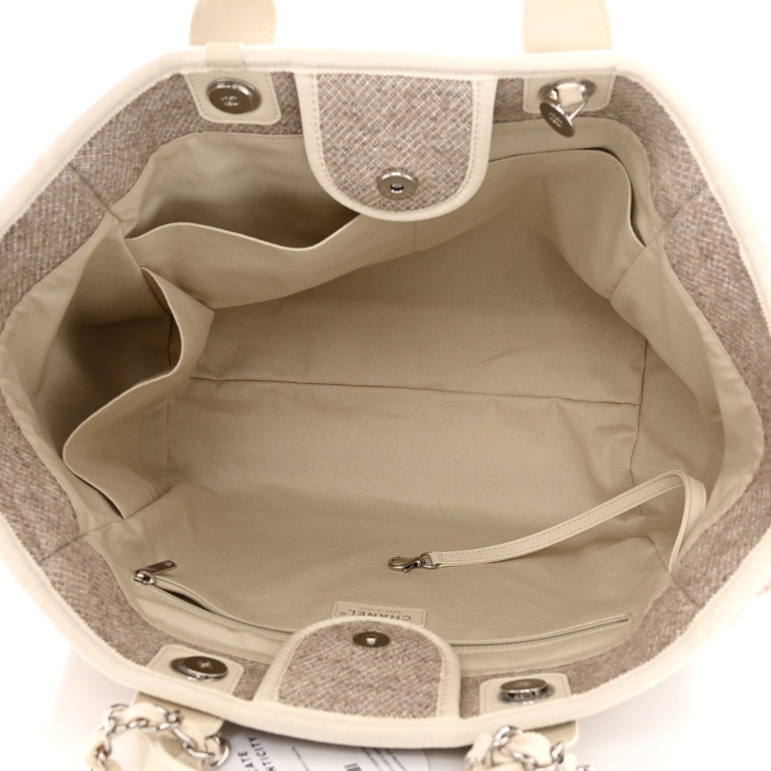 Chanel Mixed Fibers Calfskin Medium Deauville Tote Beige 5 of 10