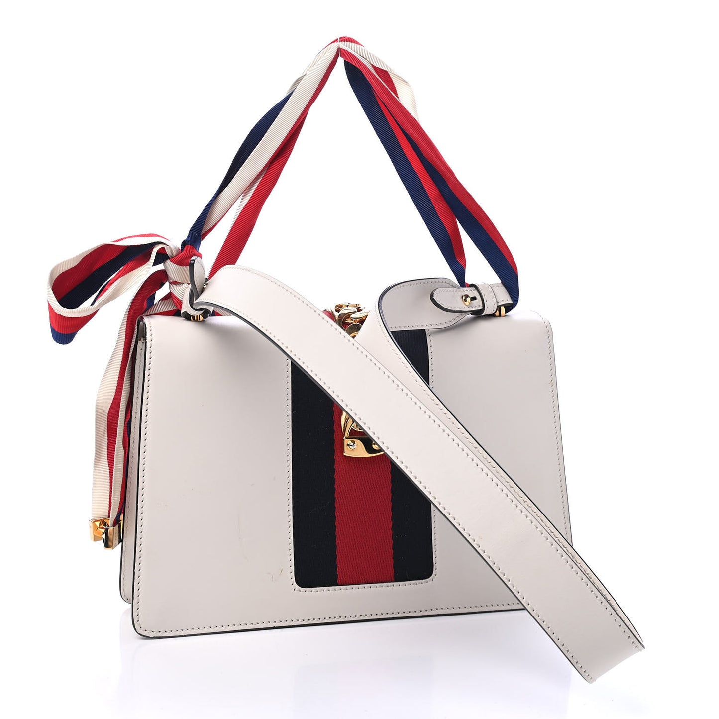 Calfskin Small Sylvie Shoulder Bag Off White