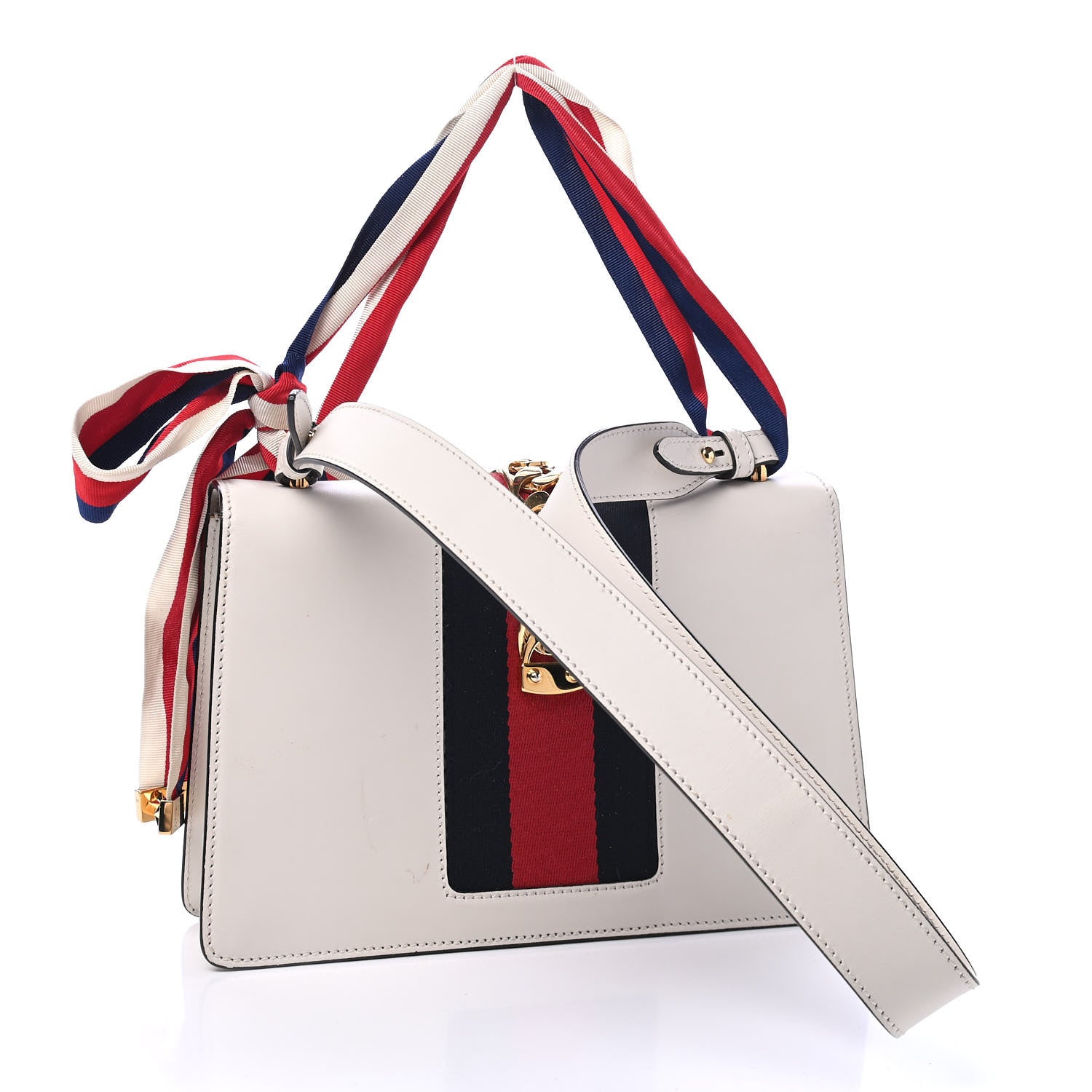 Gucci Calfskin Small Sylvie Shoulder Bag Off White 2 of 5