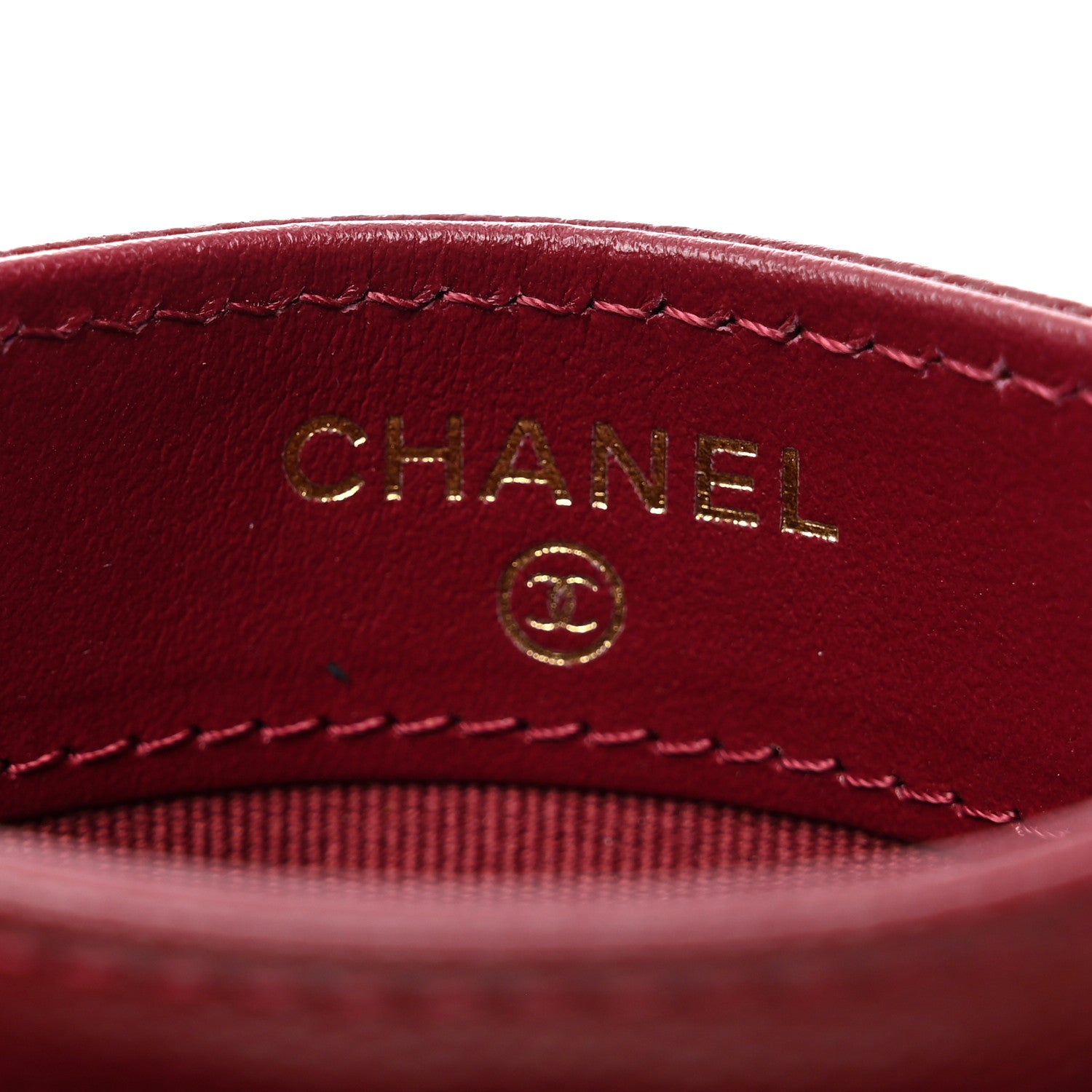 Chanel Caviar Quilted Crystal Enamel CC Card Holder Burgundy 7 of 9