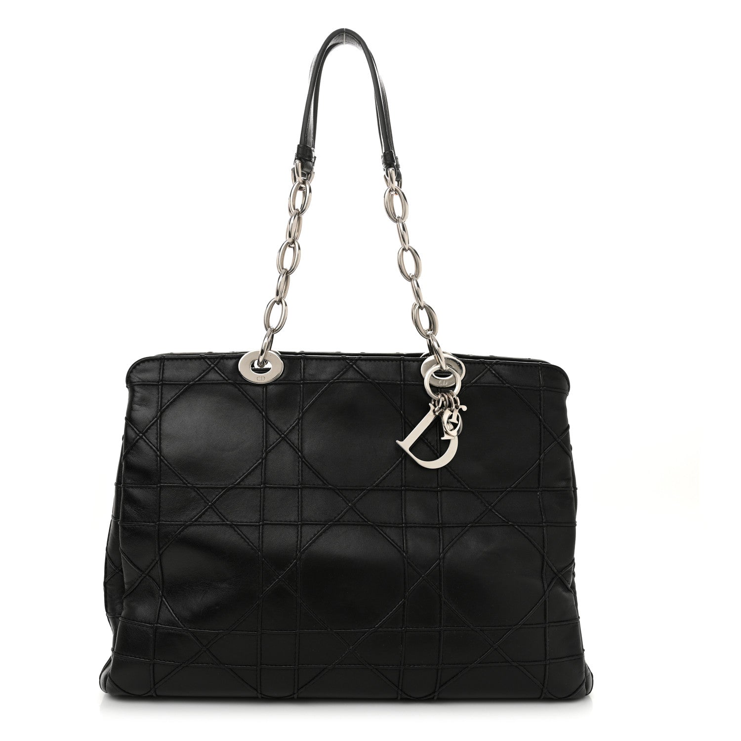 Christian Dior Lambskin Macrocannage Granville Tote Black 1 of 12