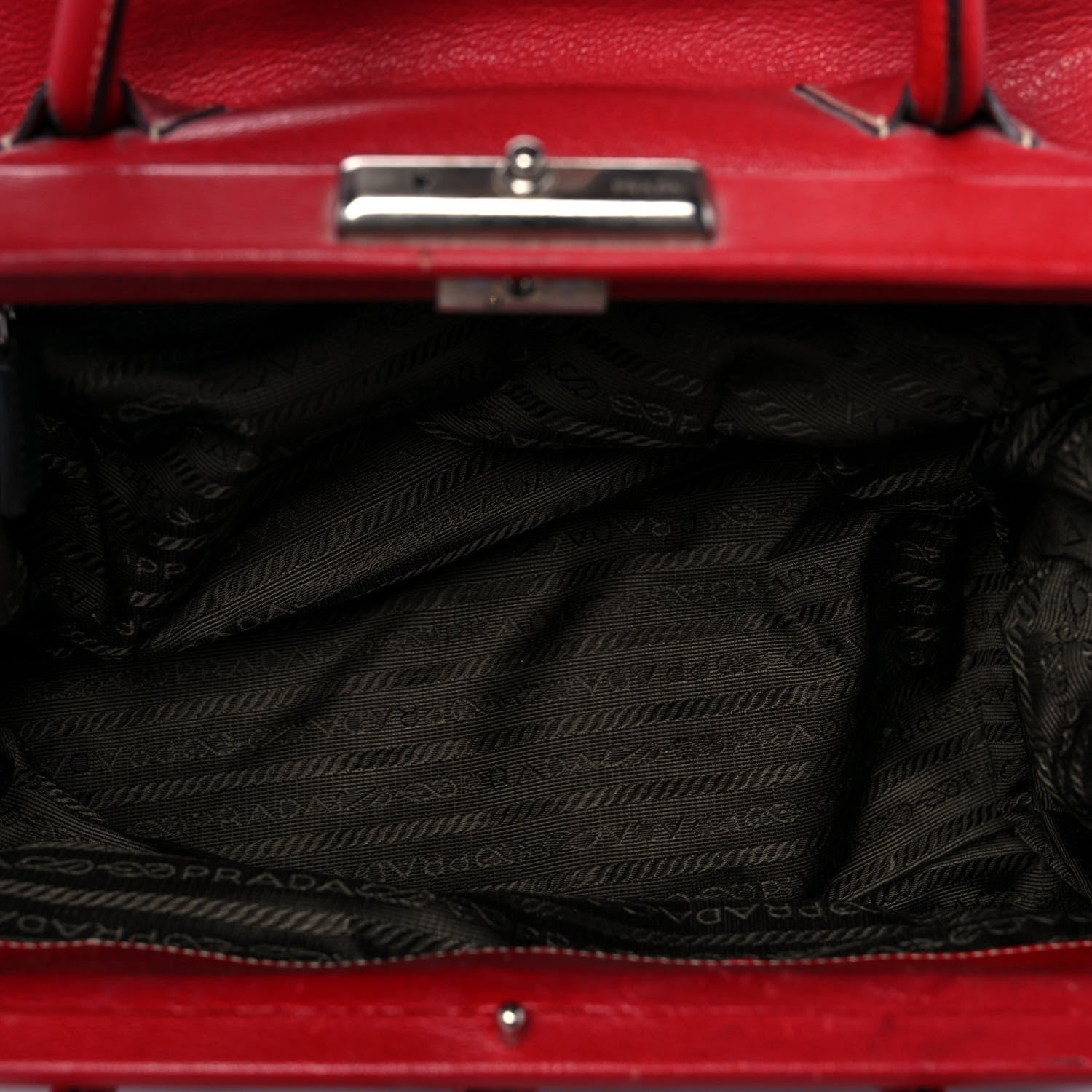 Prada Goatskin Cerniera Doctor Bag Rubino 4 of 13