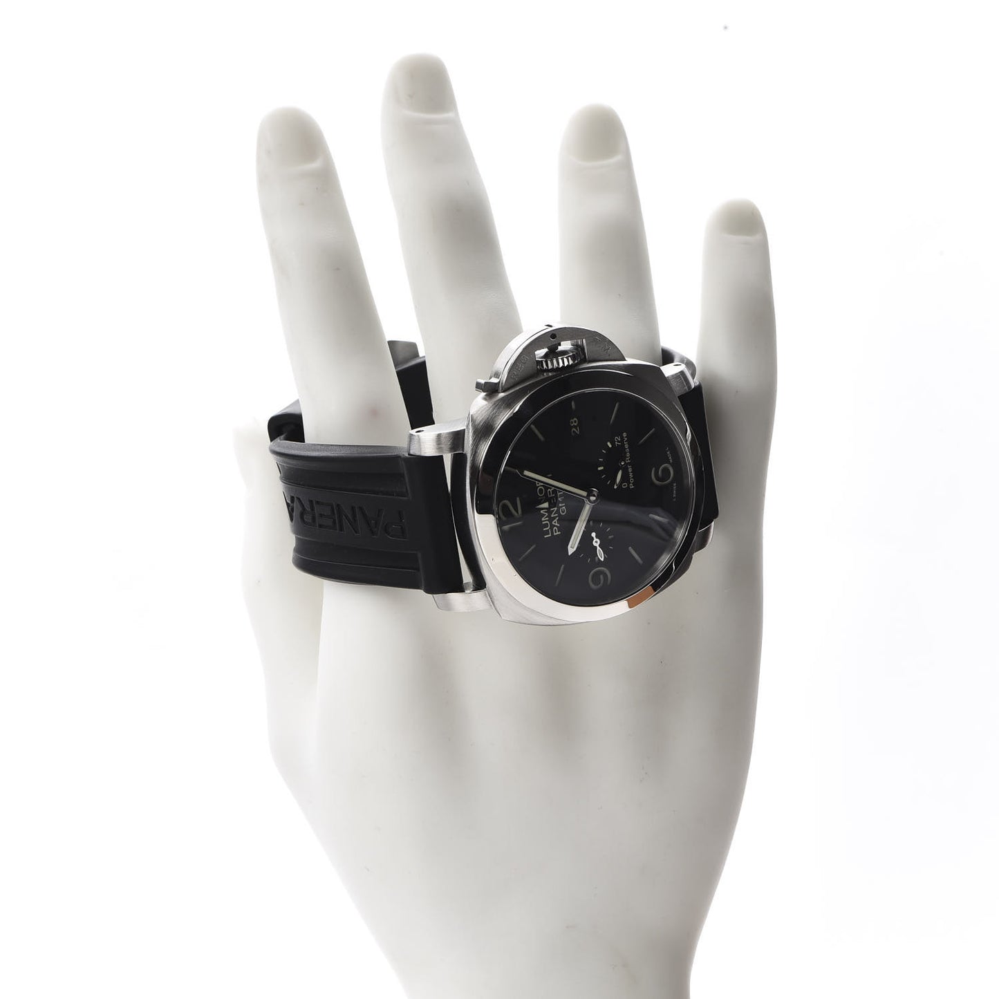 Stainless Steel Rubber 44mm Luminor 1950 3 Day Power Reserve GMT Automatic Watch Black PAM00321