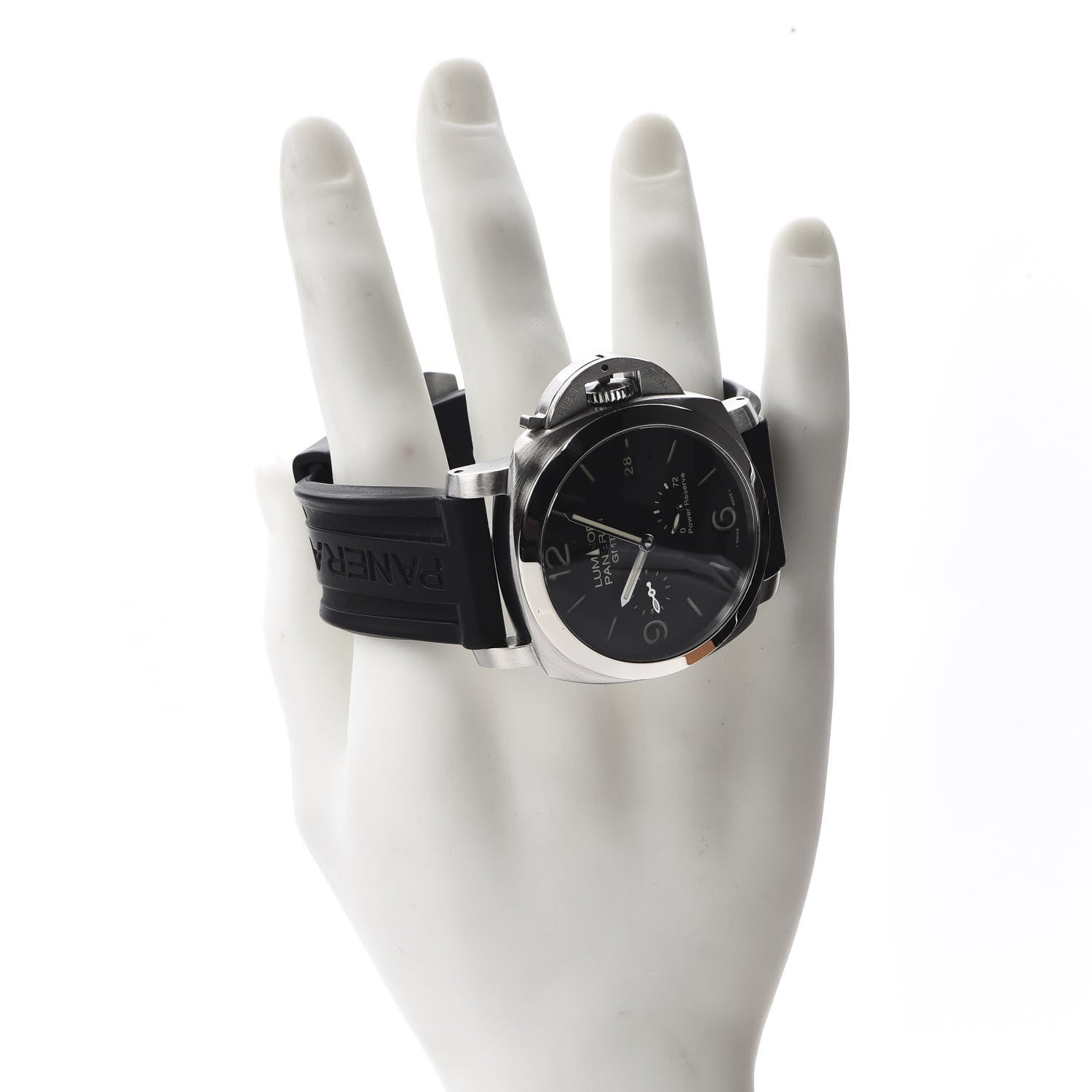 Panerai Stainless Steel Rubber 44mm Luminor 1950 3 Day Power Reserve GMT Automatic Watch Black PAM00321 2 of 8
