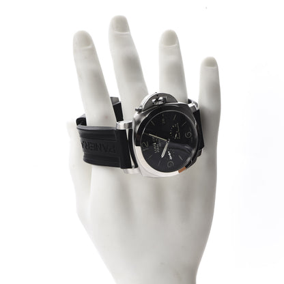 Panerai Stainless Steel Rubber 44mm Luminor 1950 3 Day Power Reserve GMT Automatic Watch Black PAM00321 2 of 8