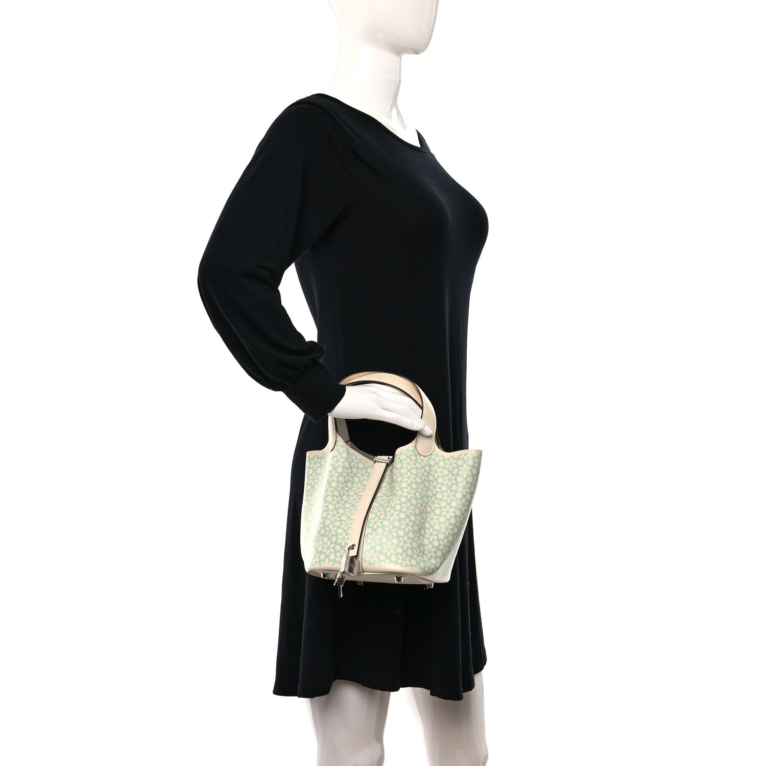Hermes Swift Lucky Daisy Picotin Lock 18 PM Nata Vert 2 of 14