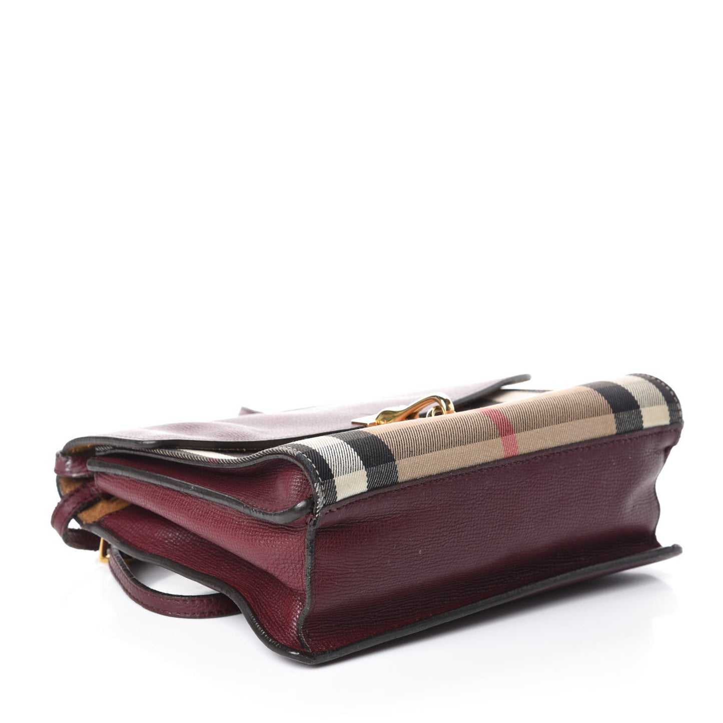 Derby Calfskin House Check Small Macken Crossbody Bag Mahogany Red