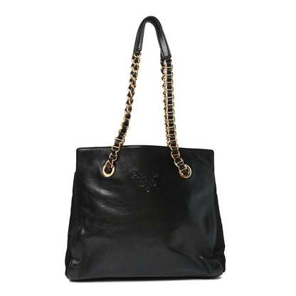 Prada Nappa Nylon Chain Shoulder Bag Black 1 of 8