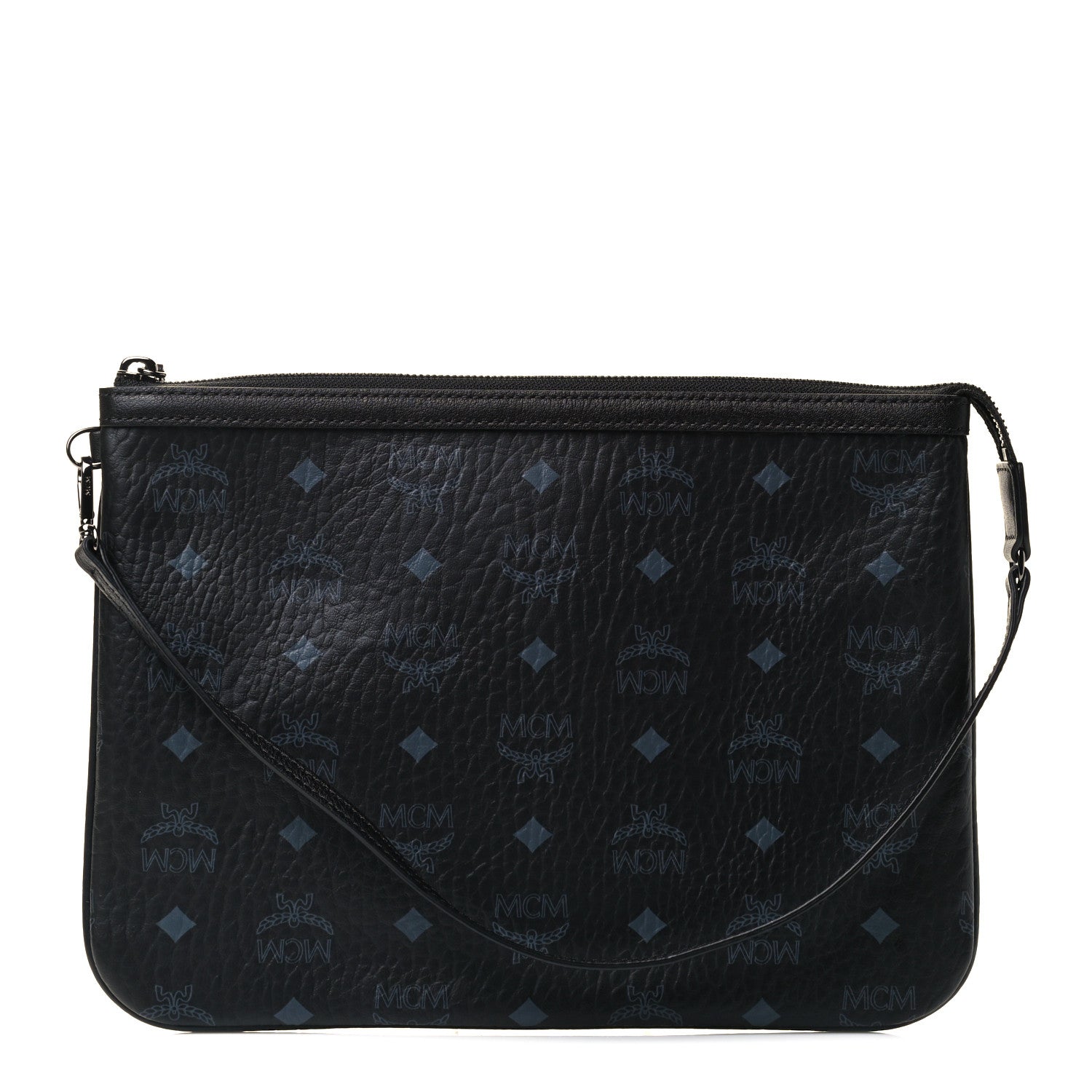 MCM Visetos Liz Shopper Tote Pouch Black 1 of 4