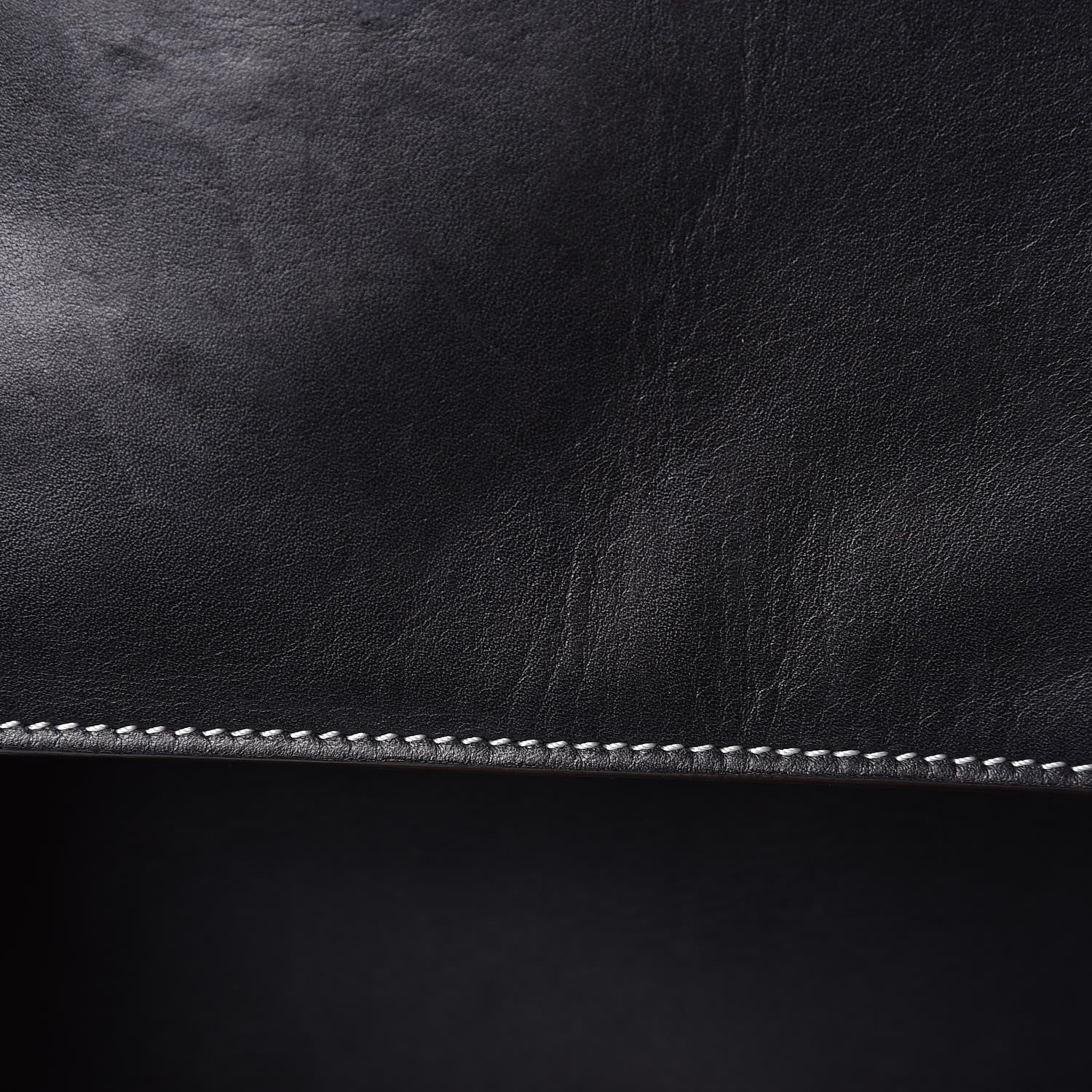 Celine Lambskin Calfskin Band Twisted Cabas Black 9 of 19