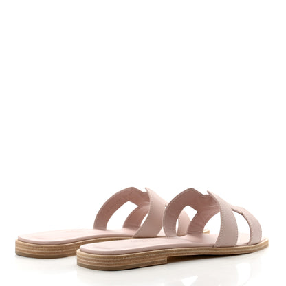 Hermes Epsom Oran Sandals 37 Rose Porcelaine 4 of 6