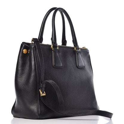 Prada Vitello Daino Large Double Zip Tote Nero Black 4 of 24
