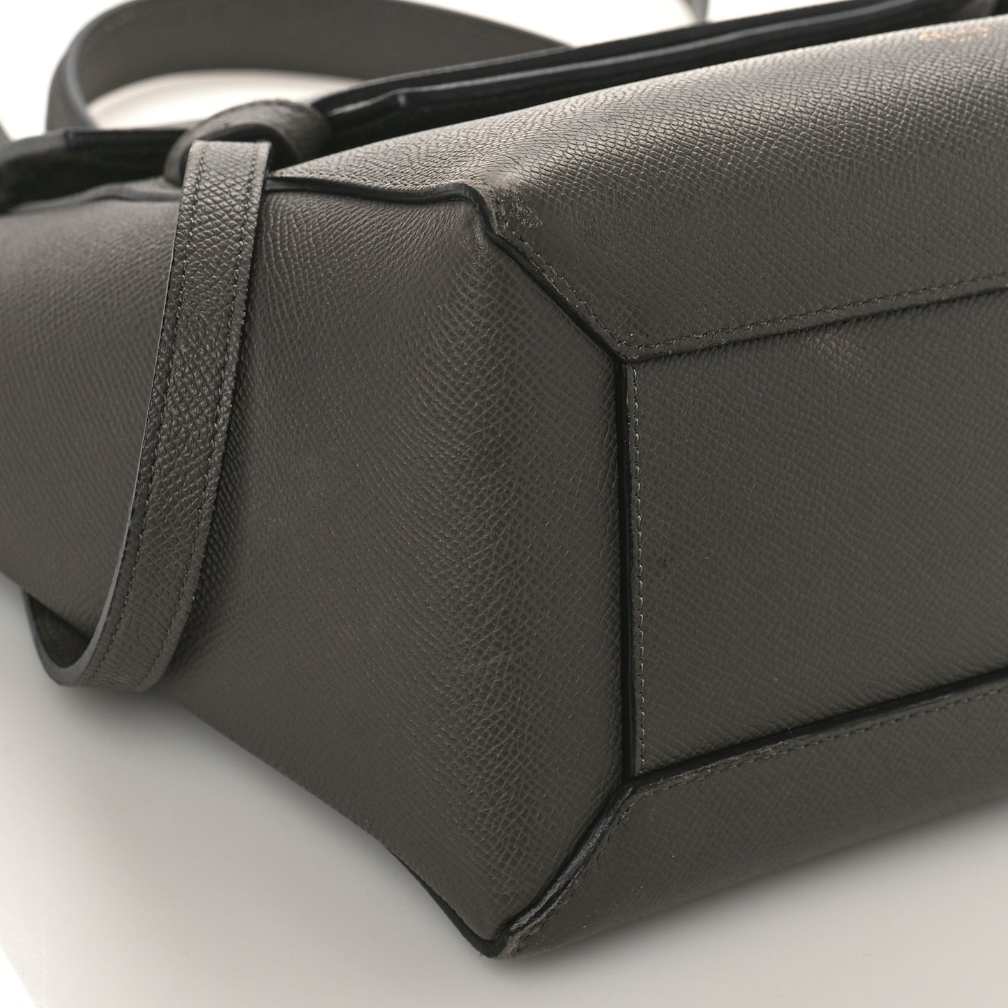 Grained Calfskin Micro Belt Bag Grey