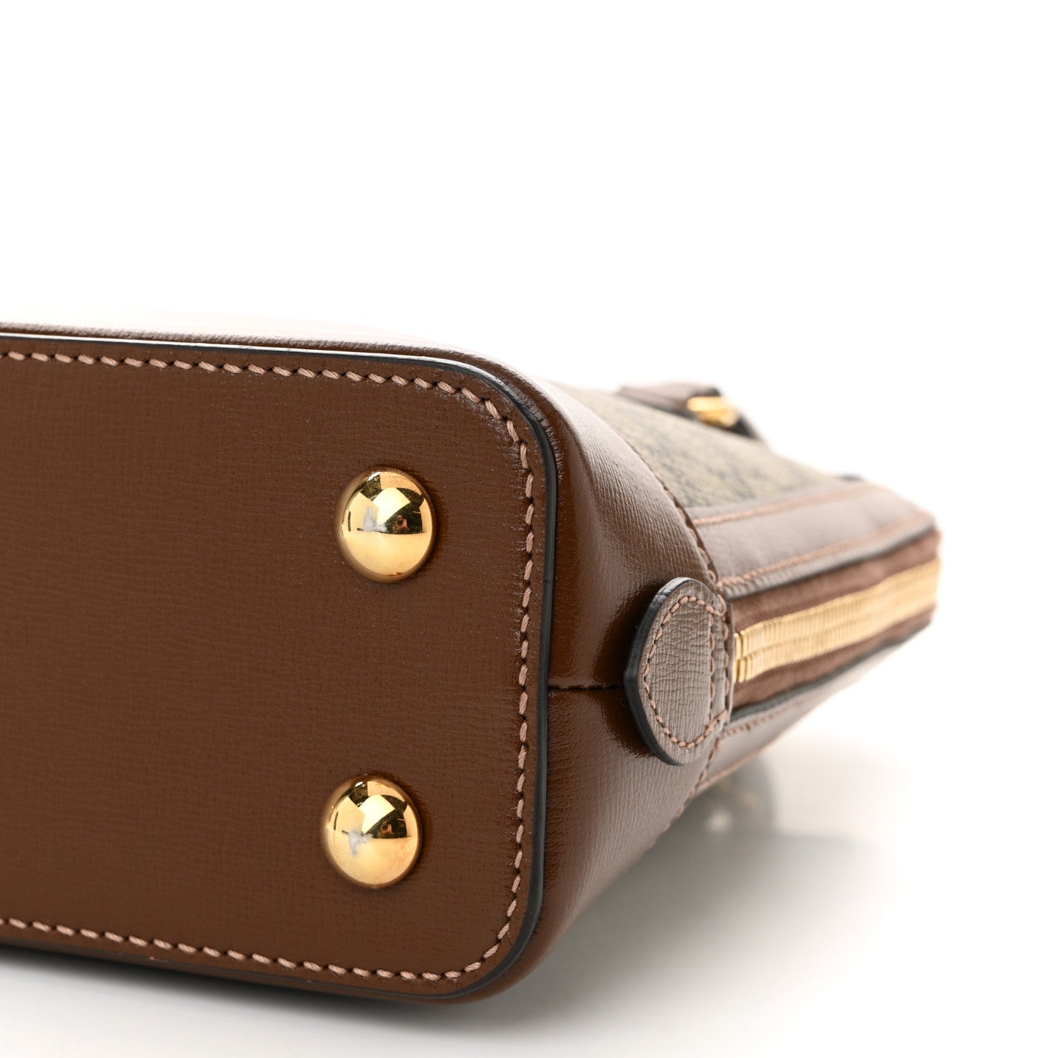 Gucci GG Supreme Monogram Azalea Calfskin Small Horsebit 1955 Top Handle Bag Beige Ebony Brown Sugar 19 of 19