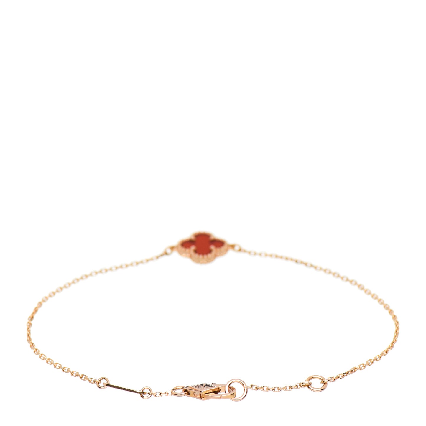 18K Rose Gold Carnelian Sweet Alhambra Bracelet