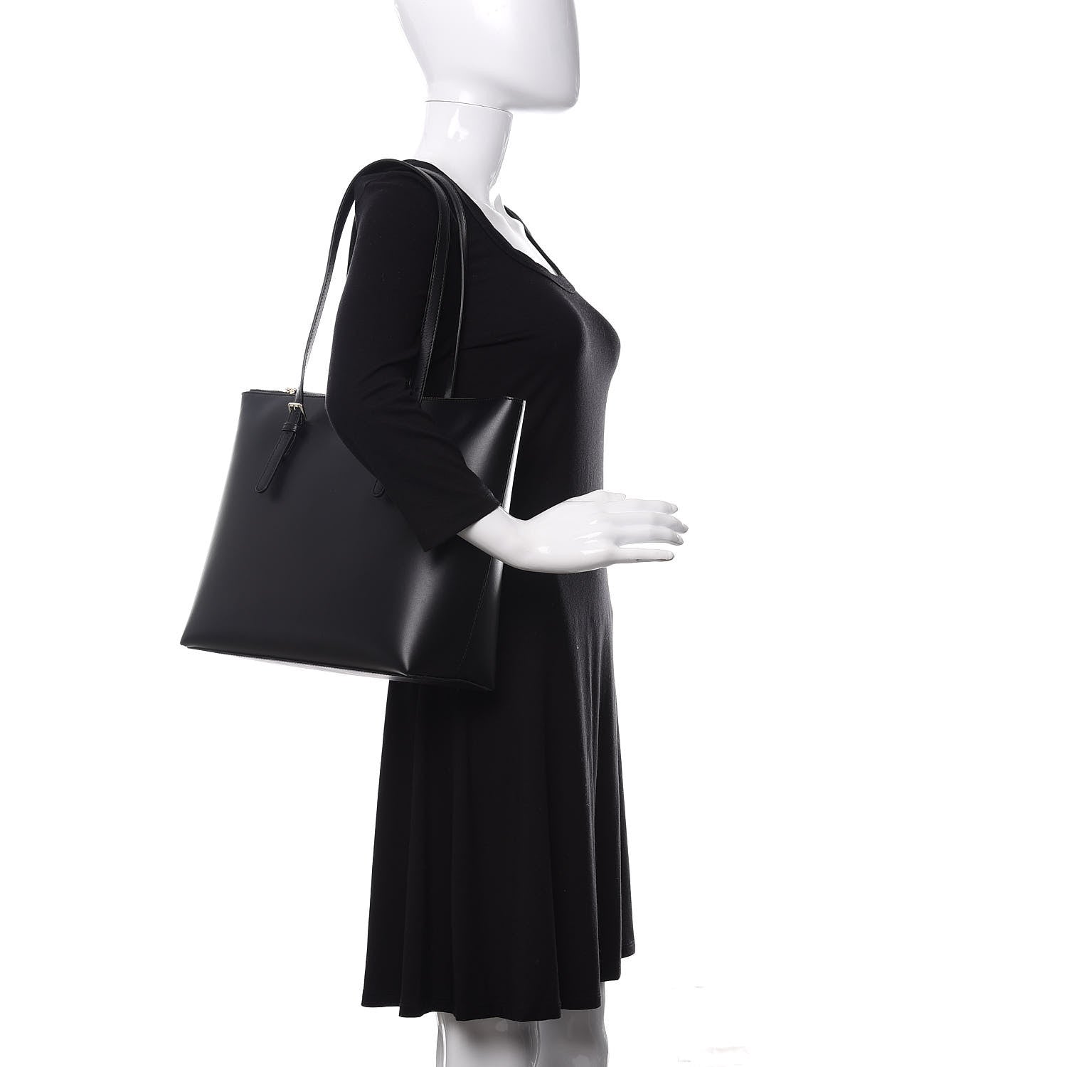 Versace Calfskin Shopping Tote Black 2 of 9