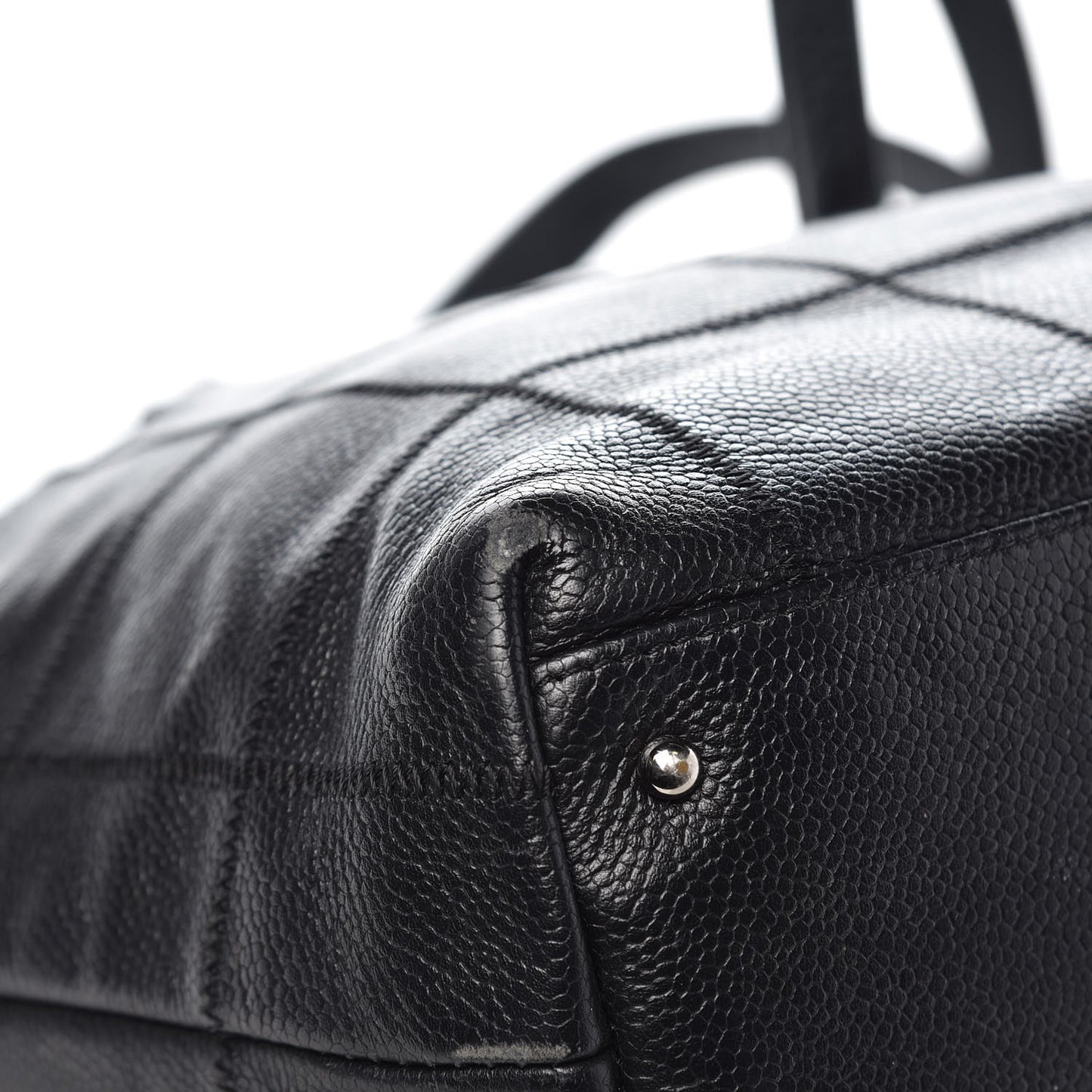 Caviar Square Stitched Tote Black