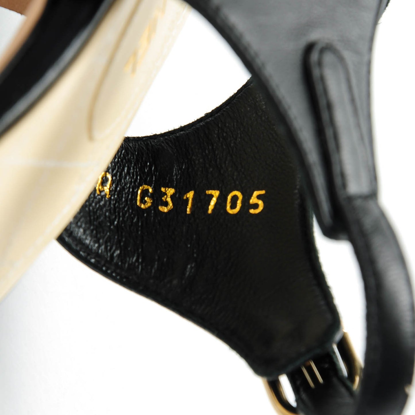 Lambskin Pearl CC Bijoux Sandals 38.5 Black