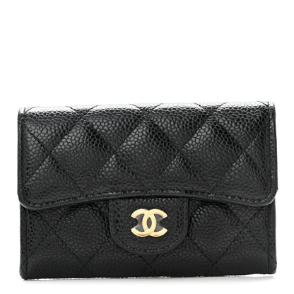 Chanel Caviar Quilted Flap Card Holder Black 1 of 10