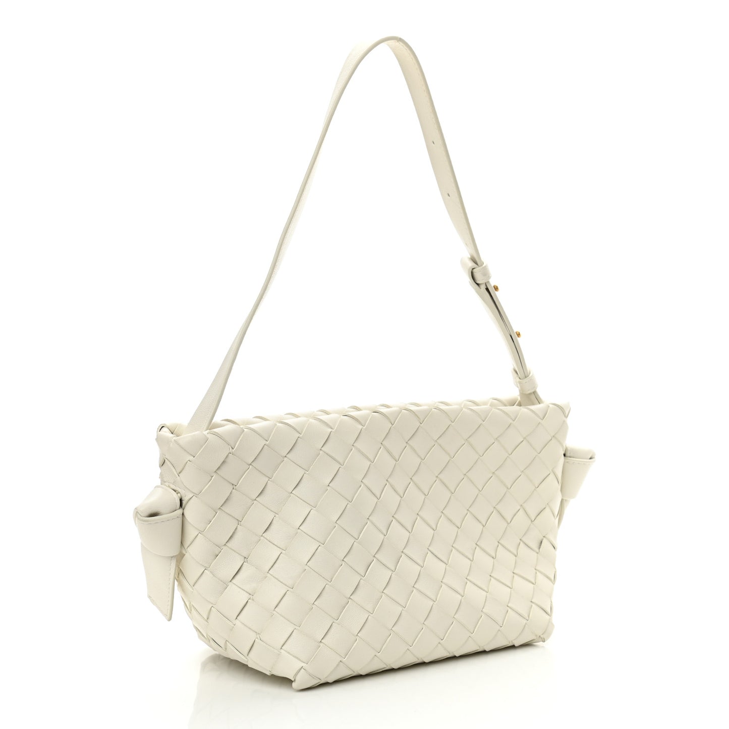 Nappa Intrecciato Tie Shoulder Bag White