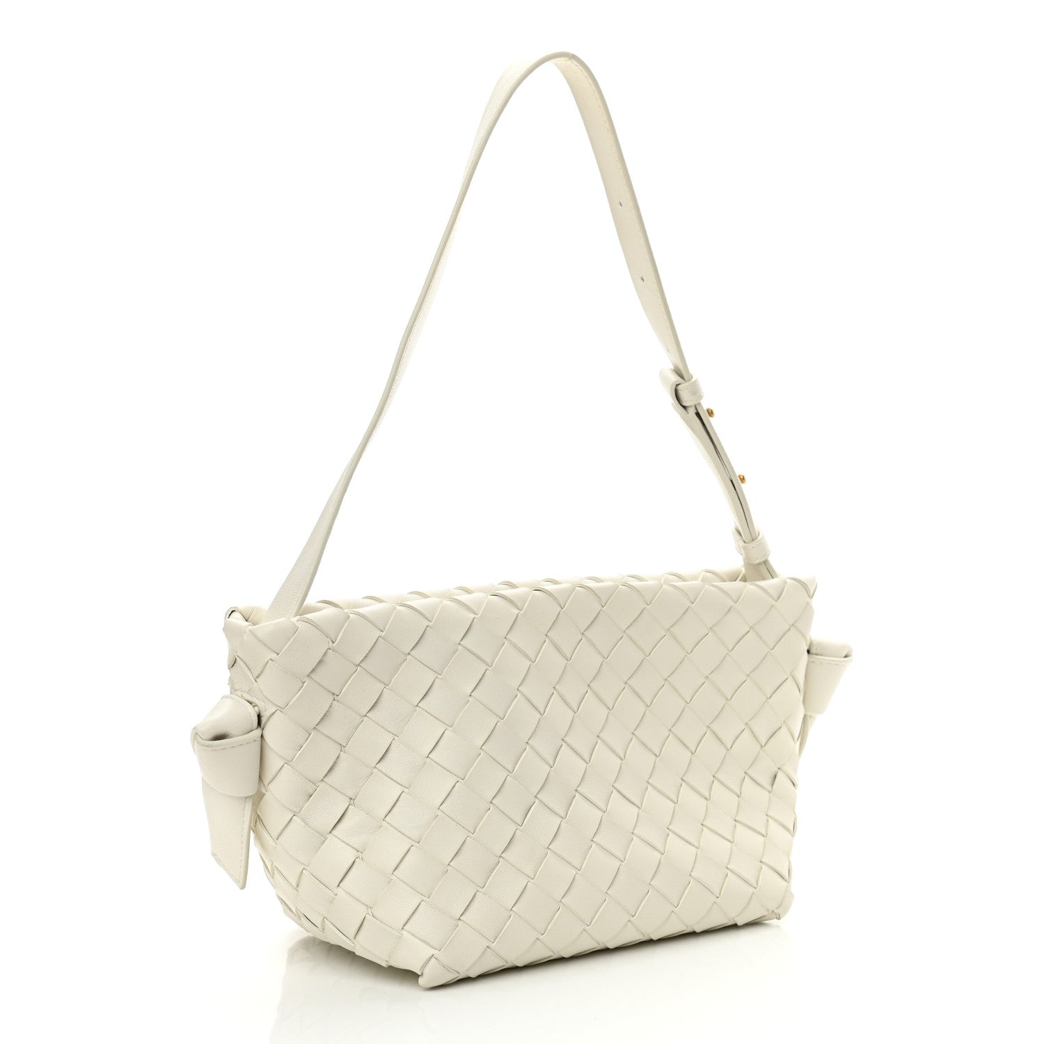 Bottega Veneta Nappa Intrecciato Tie Shoulder Bag White 3 of 10