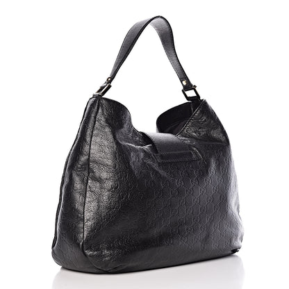Gucci Guccissima Large New Ladies Web Hobo Black 3 of 12