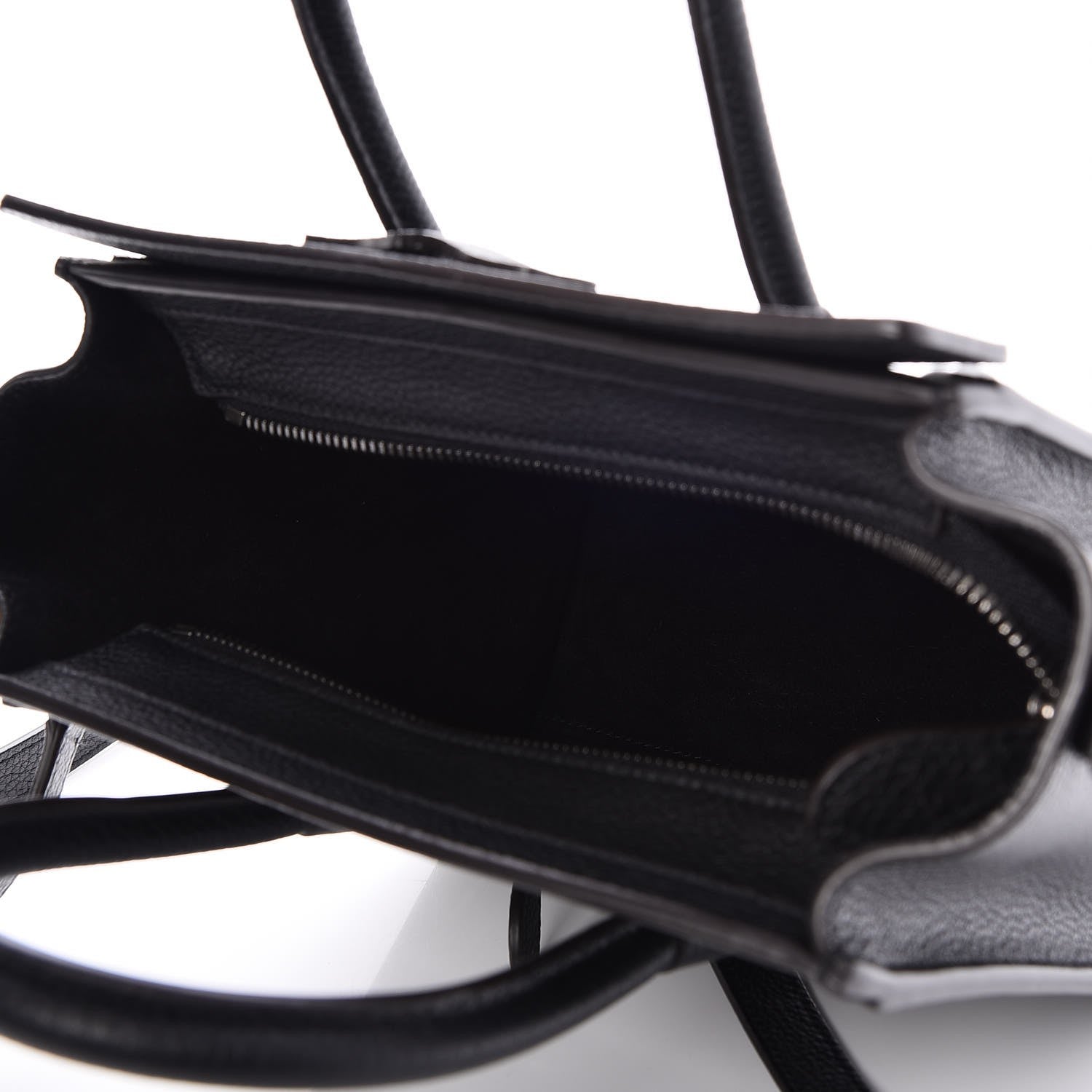 Celine Drummed Calfskin Nano Luggage Black 5 of 8
