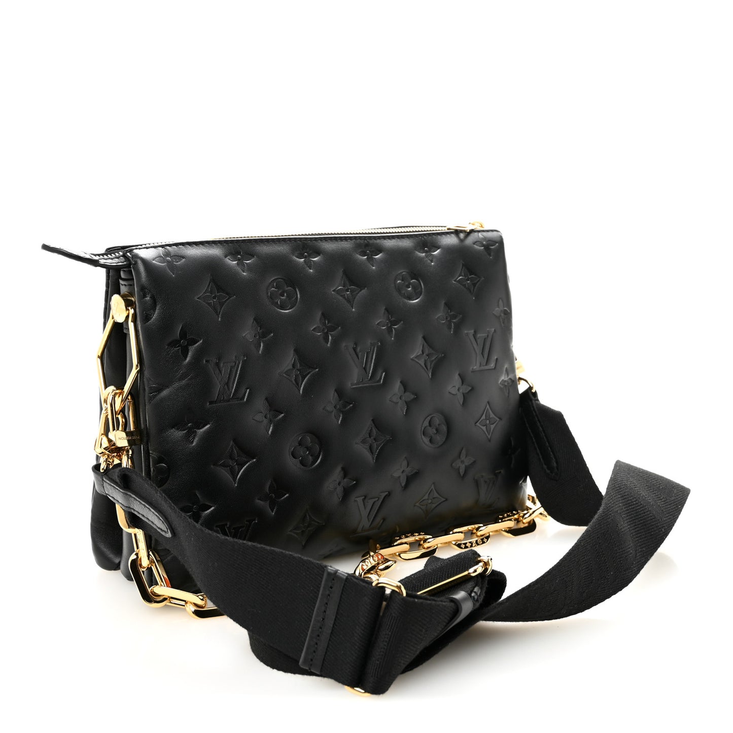 Lambskin Embossed Monogram Coussin PM Black