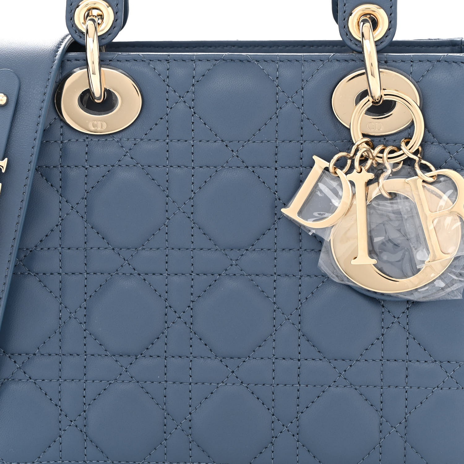 Christian Dior Lambskin Cannage Small My ABCDior Lady Dior Denim Blue 8 of 11