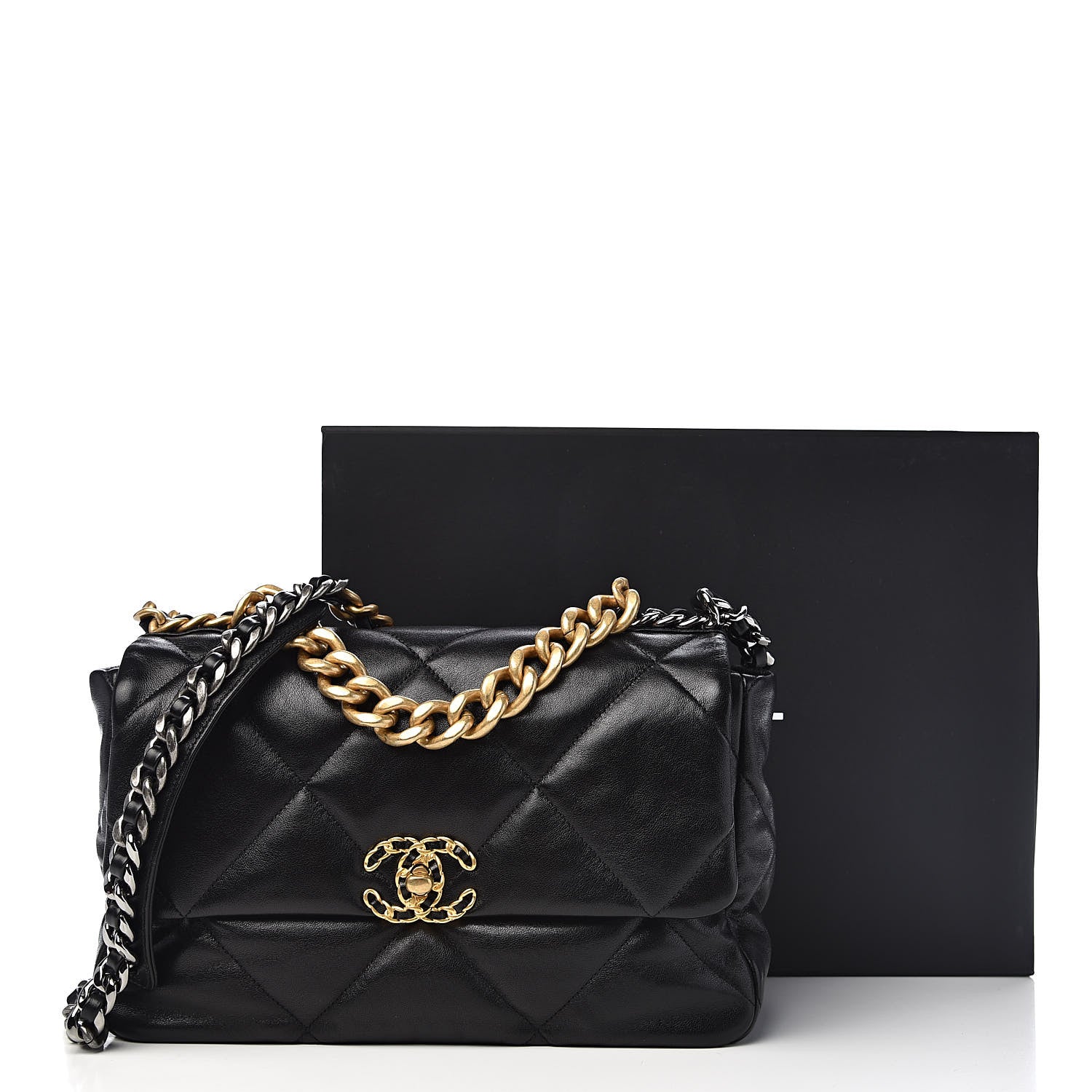 Chanel Lambskin Quilted Large 19 Flap Black 11 of 11