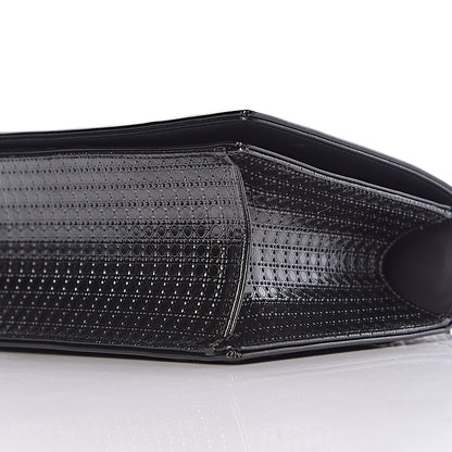 Christian Dior Metallic Patent Micro-Cannage Medium Diorama Flap Bag Graphite 8 of 13
