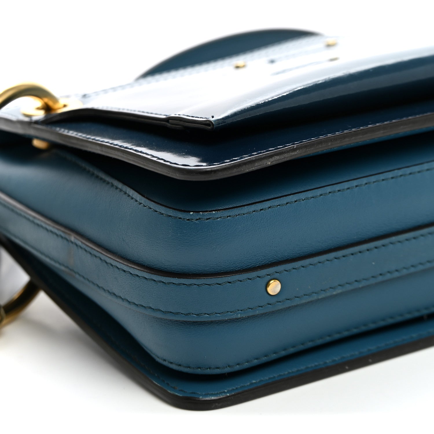 Chloe Glossy Lambskin Small Roy Bag Vinyl Blue 7 of 8