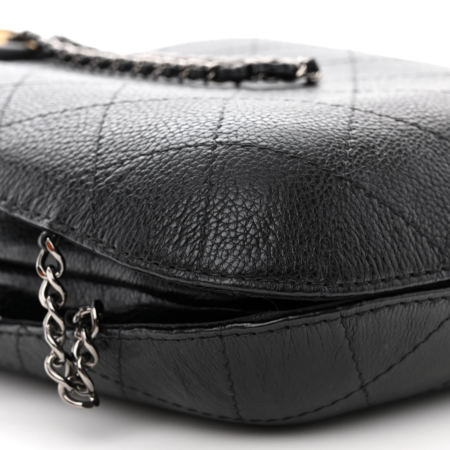 Chanel Aged Calfskin Quilted Gabrielle Bucket Black 9 of 10