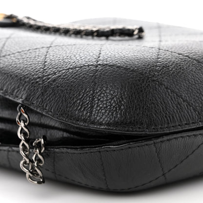 Chanel Aged Calfskin Quilted Gabrielle Bucket Black 9 of 10