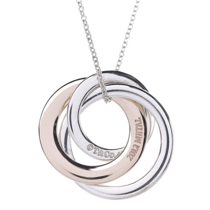 Tiffany Sterling Silver Rubedo 1837 Circles Pendant Necklace 6 of 7