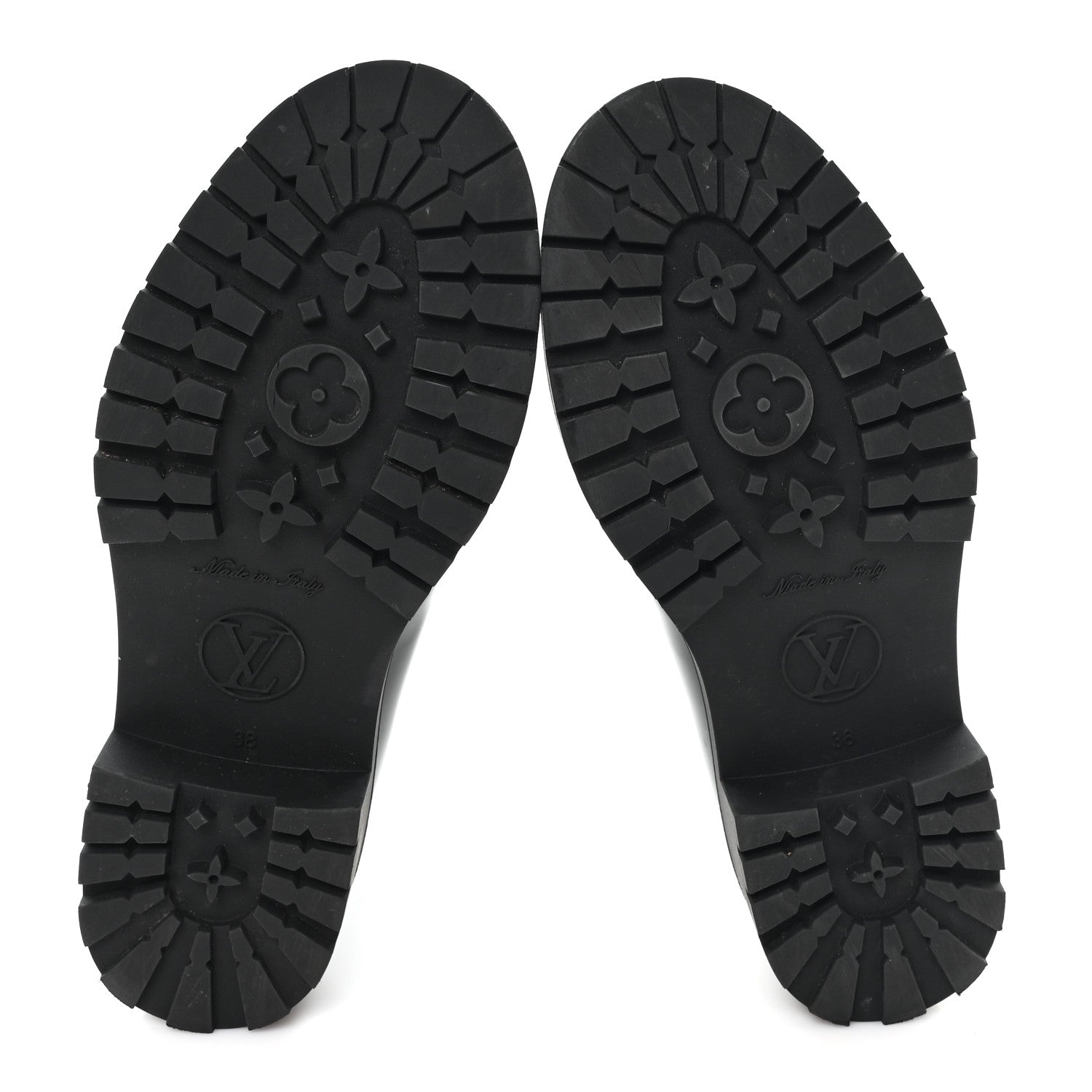 Louis Vuitton Rubber Embossed Monogram Drops Flat Half Boots 38 Black 6 of 8
