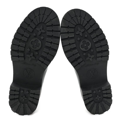 Louis Vuitton Rubber Embossed Monogram Drops Flat Half Boots 38 Black 6 of 8