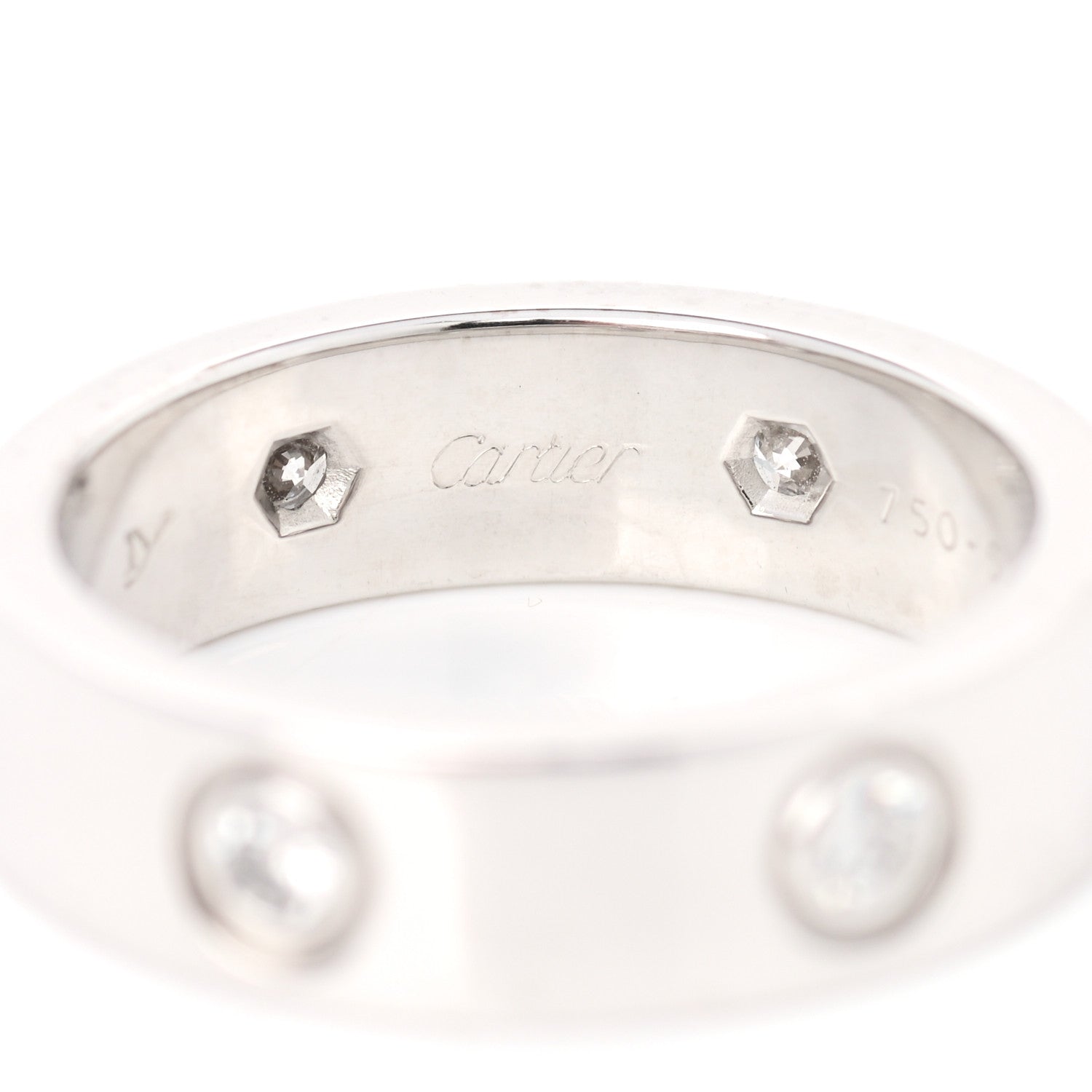 Cartier 18K White Gold 6 Diamond 5.5mm LOVE Ring 54 7 4 of 9
