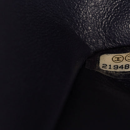 Chanel Caviar Quilted Maxi Double Flap Navy Blue 9 of 10