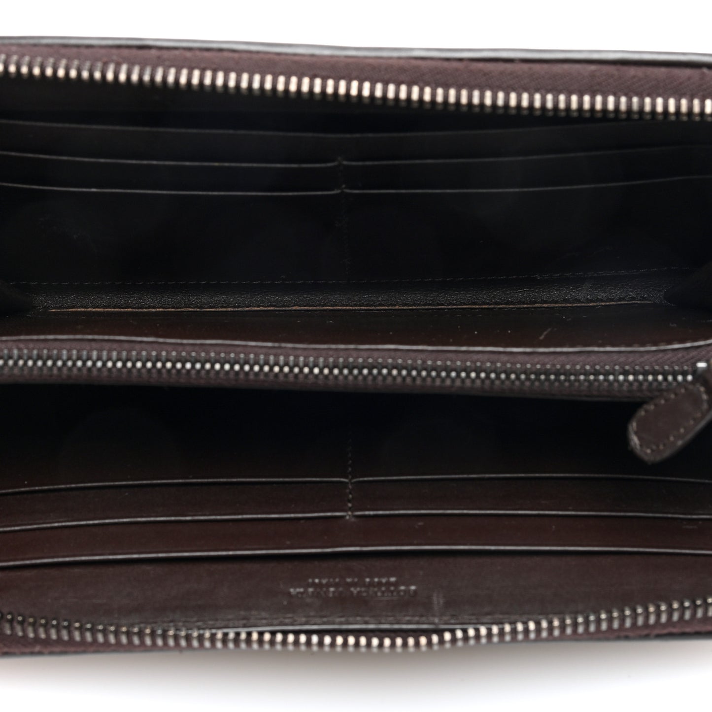 Nappa Intrecciato Zip Around Wallet Ebano