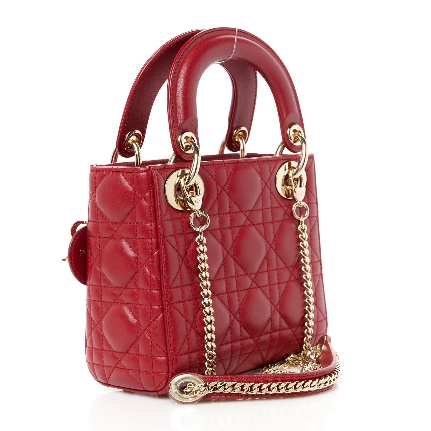Lambskin Cannage Mini Lady Dior Red