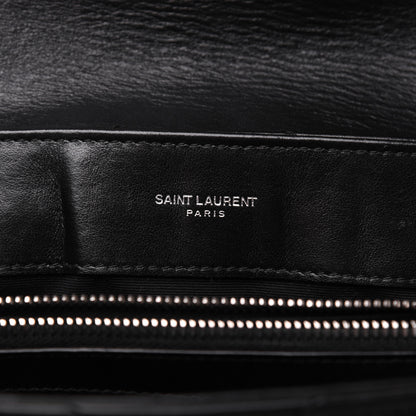 Saint Laurent Calfskin Y Quilted Monogram Small Loulou Chain Satchel Black 8 of 21