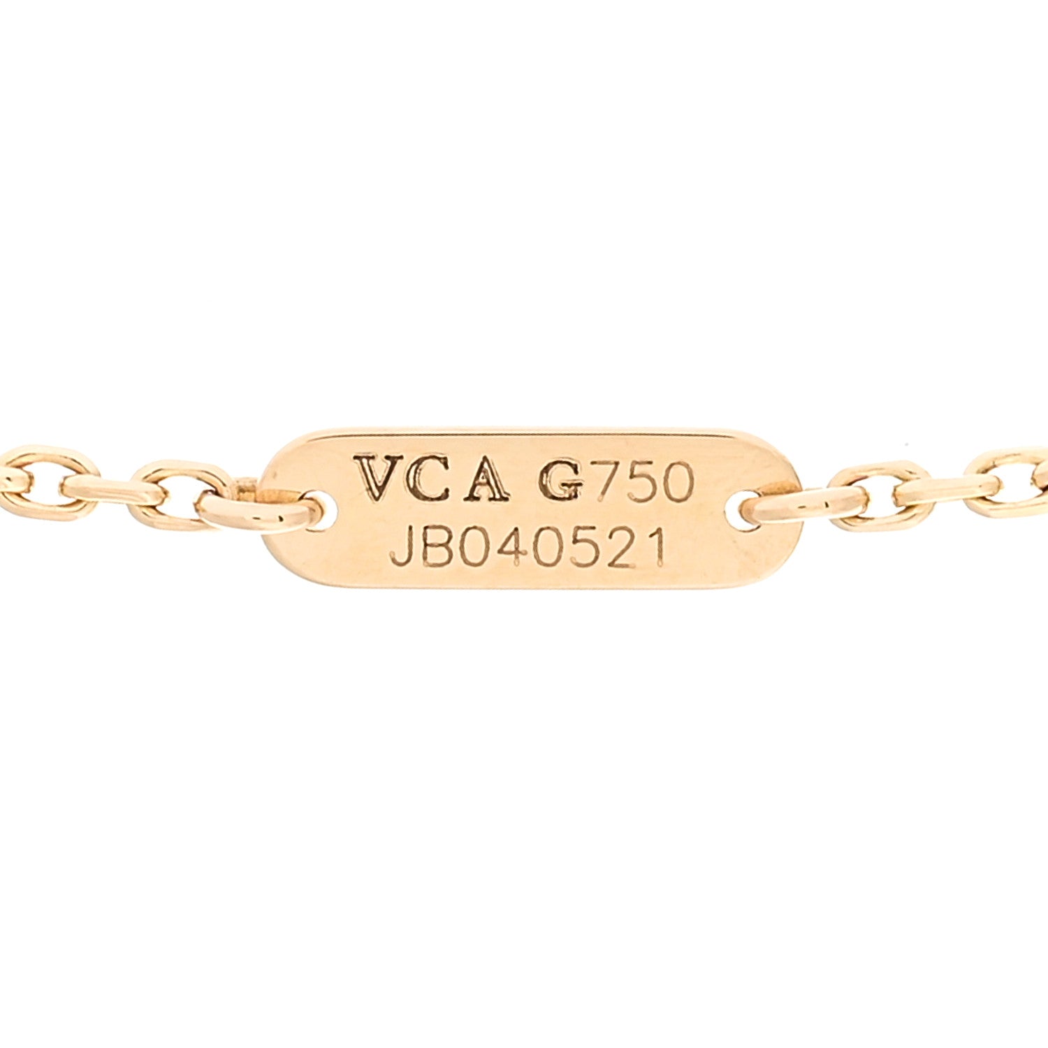 Van Cleef & Arpels 18K Yellow Gold Mother of Pearl Vintage Alhambra Pendant Necklace 4 of 4