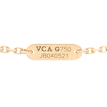 Van Cleef & Arpels 18K Yellow Gold Mother of Pearl Vintage Alhambra Pendant Necklace 4 of 4