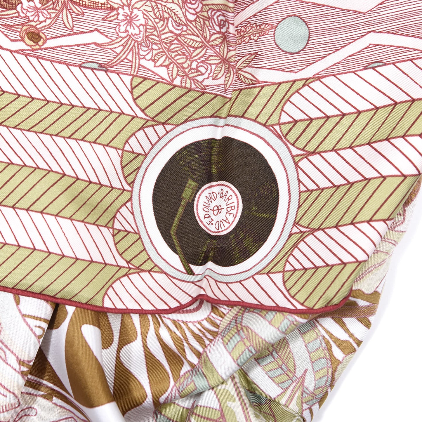 Silk La Danse Des Amazones Scarf 90 Vieux Rose Vert