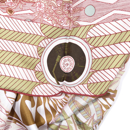 Hermes Silk La Danse Des Amazones Scarf 90 Vieux Rose Vert 5 of 6