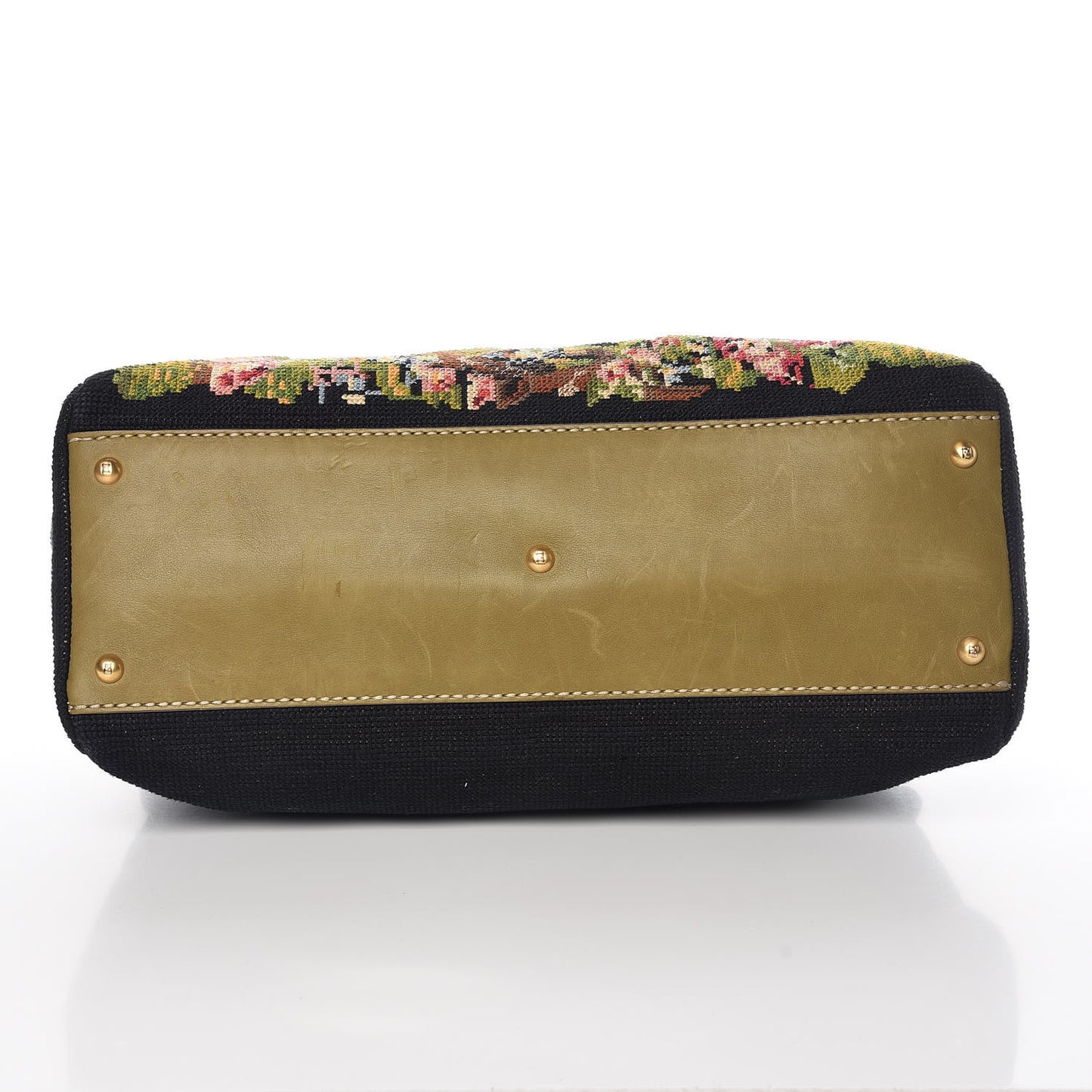 Canvas Embroidered Large Peekaboo Iconic Satchel Black Multicolor Muschio