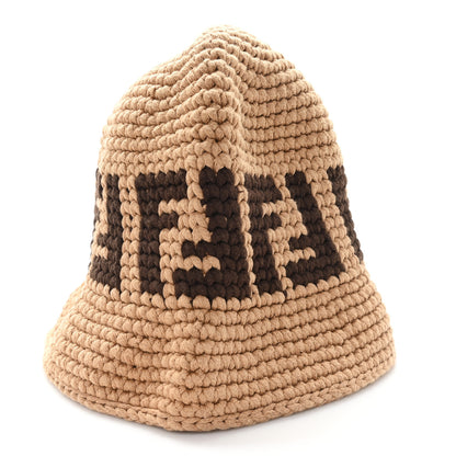 Fendi Cotton FF Woven Bucket Hat S/M Naturale Black 4 of 7